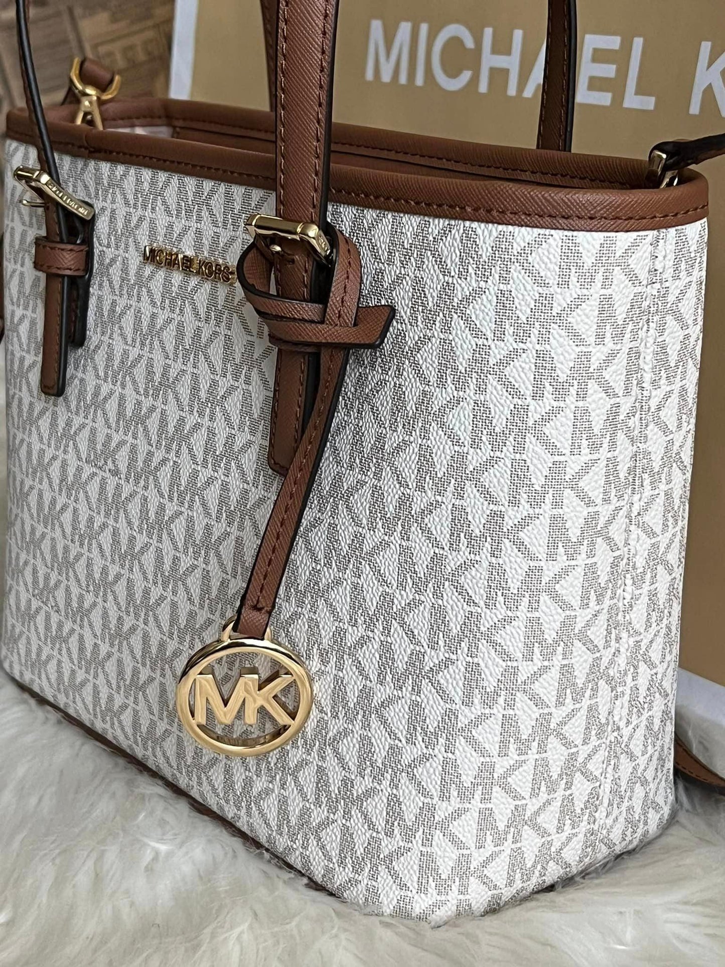 Michael Kors Jet Set XS Logo Top-Zip Tote Bag