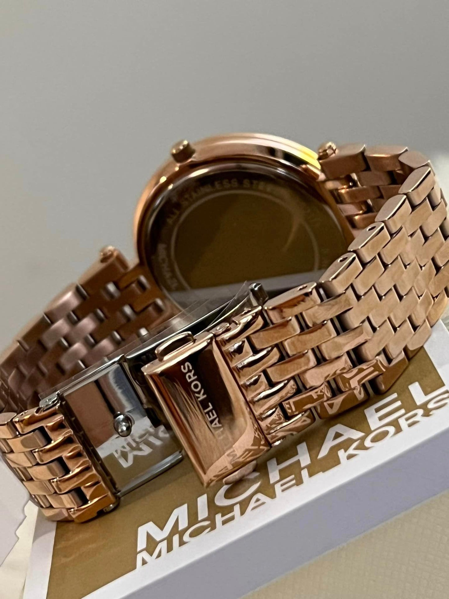 Michael Kors Women’s Darci Pave Dial Rose Gold-Tone Watch
