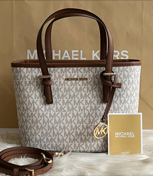 Michael Kors Jet Set XS Logo Top-Zip Tote Bag