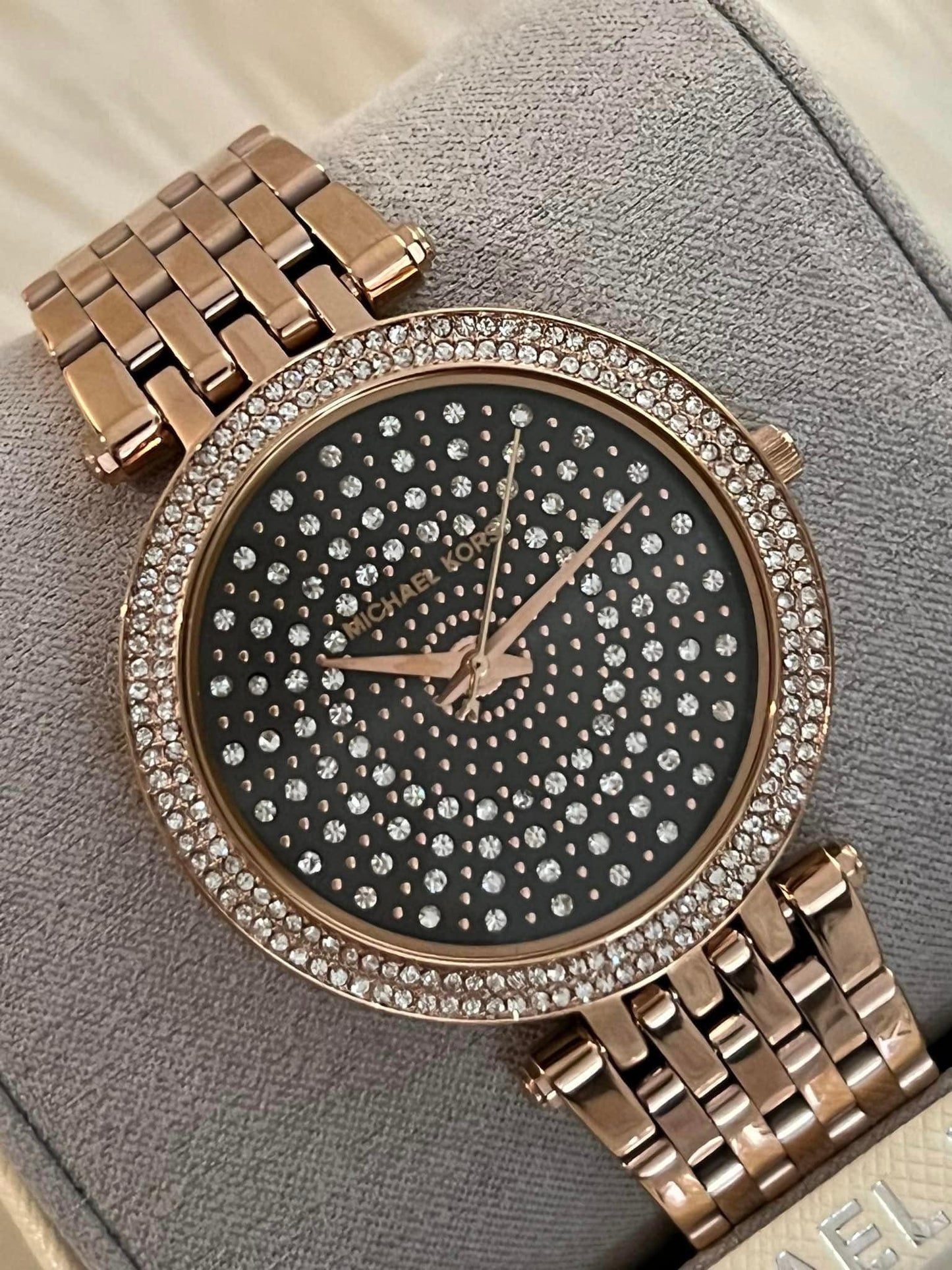 Michael Kors Women’s Darci Pave Dial Rose Gold-Tone Watch