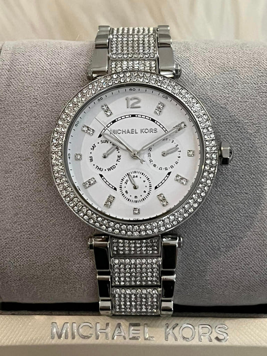 Michael Kors Women’s Parker Multifunction Silver-Tone Watch