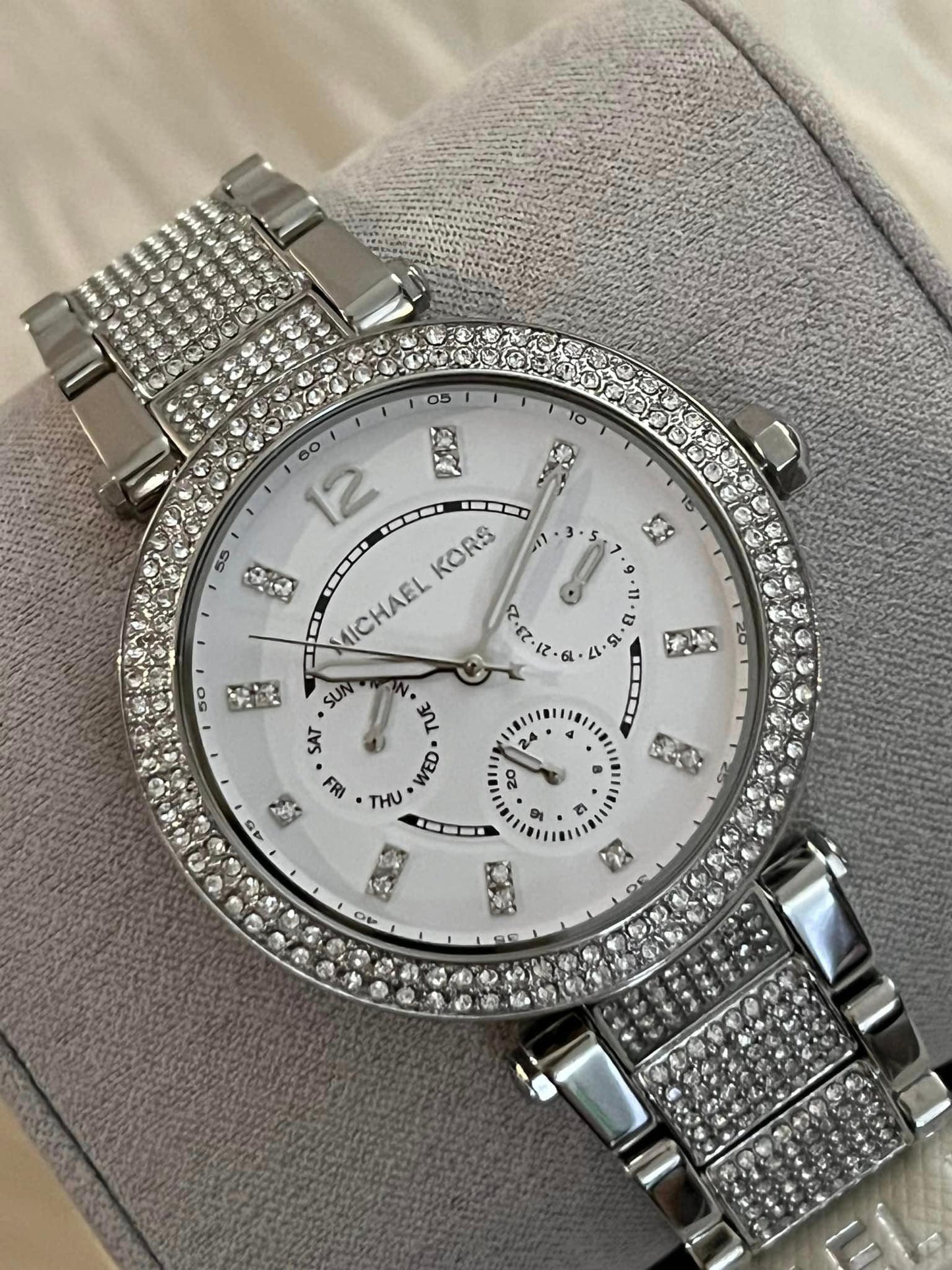 Michael Kors Women’s Parker Multifunction Silver-Tone Watch
