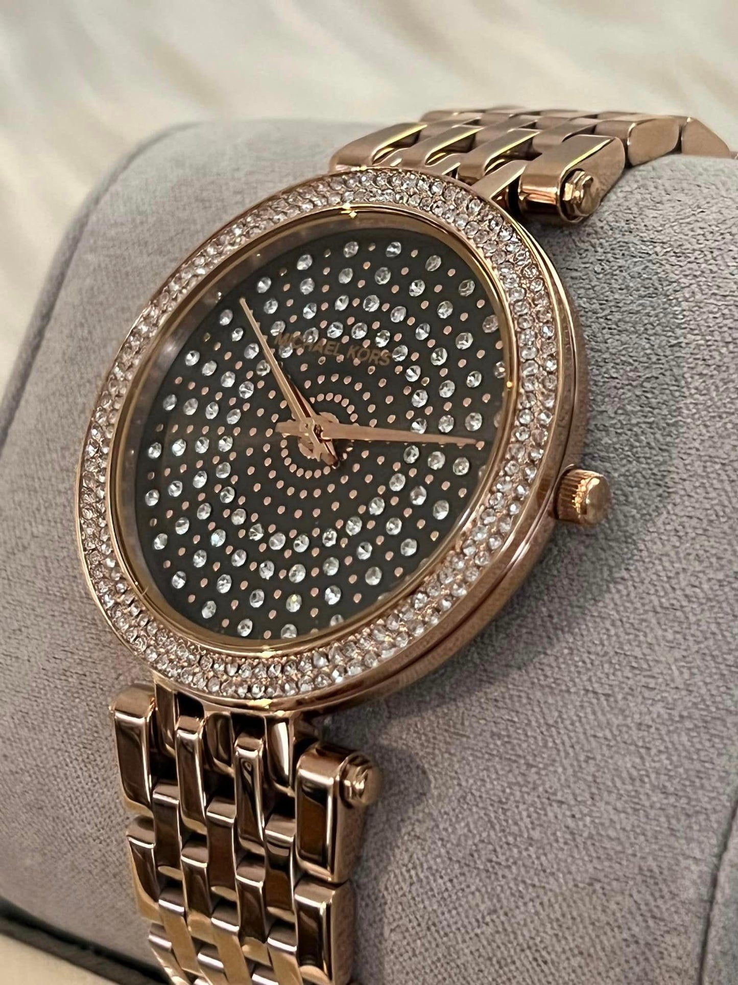 Michael Kors Women’s Darci Pave Dial Rose Gold-Tone Watch