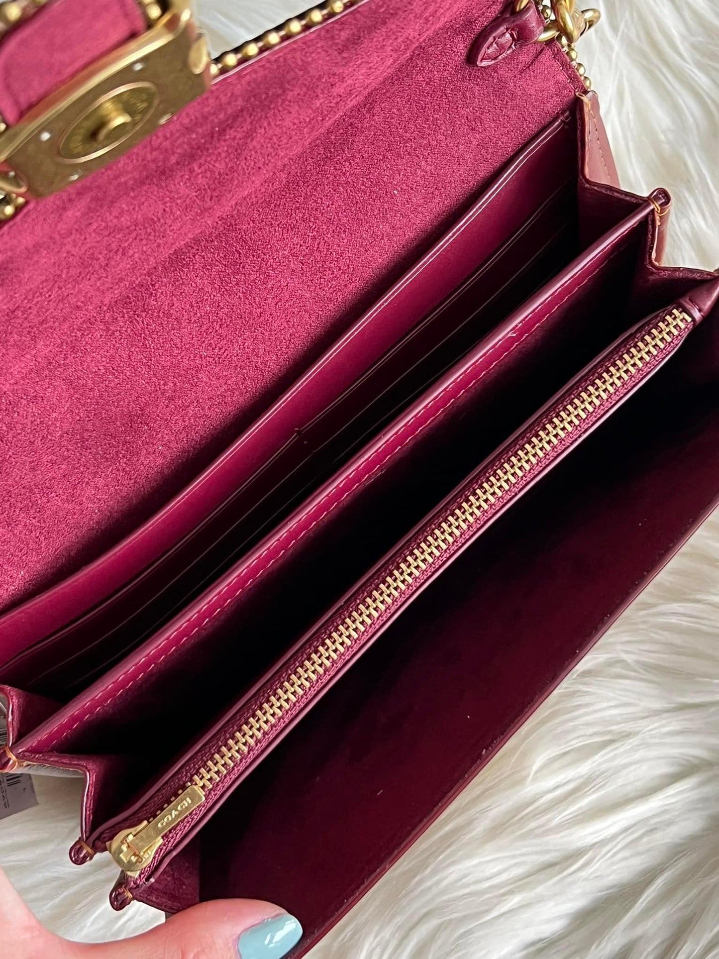 Coach Tabby Chain Clutch in Signature Canvas with Beadchain