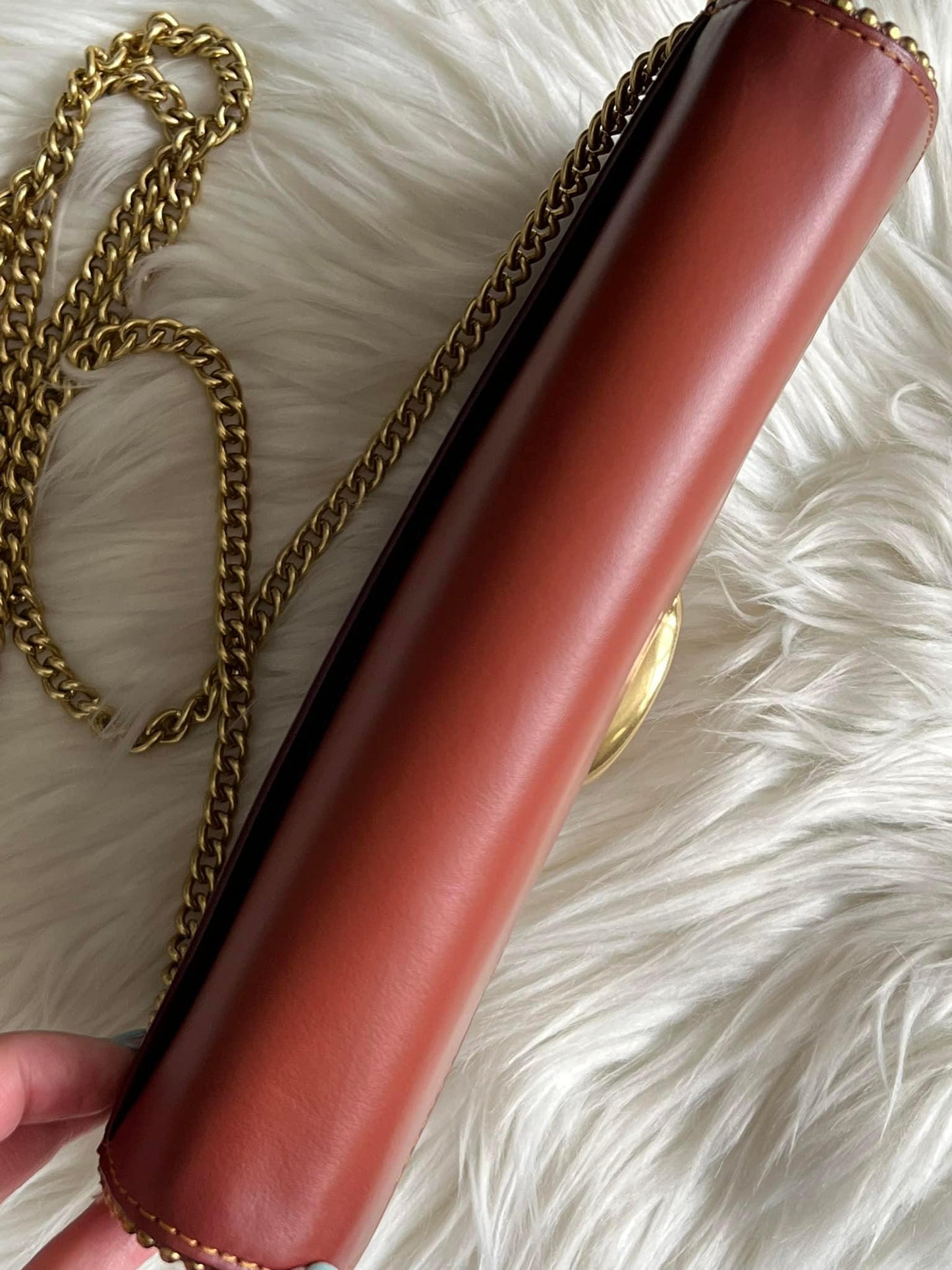 Coach Tabby Chain Clutch in Signature Canvas with Beadchain
