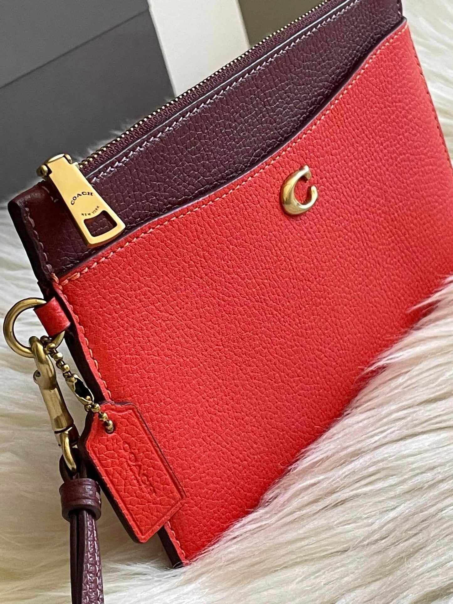 Coach L Zip Wristlet in Colorblock