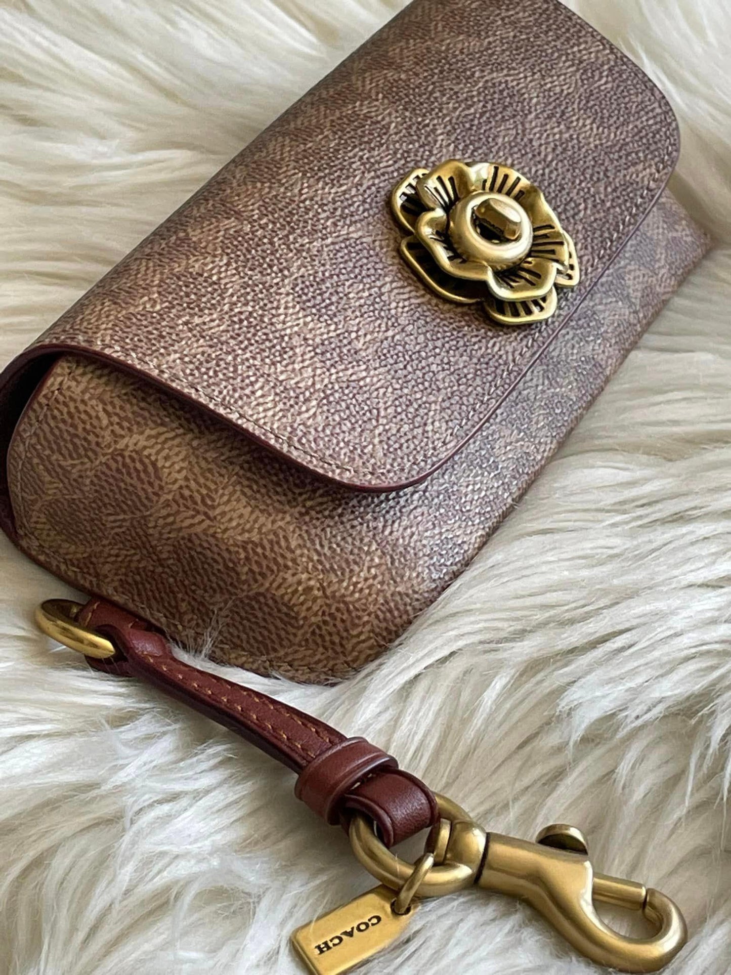 Coach Sunglass Case Bag Charm in Signature Canvas