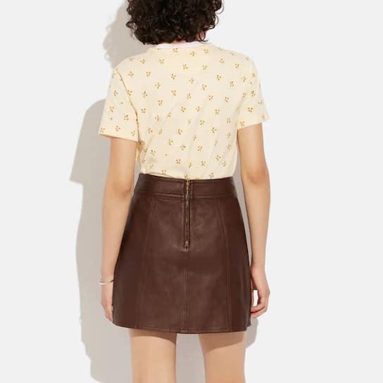 Coach Leather Mini Skirt