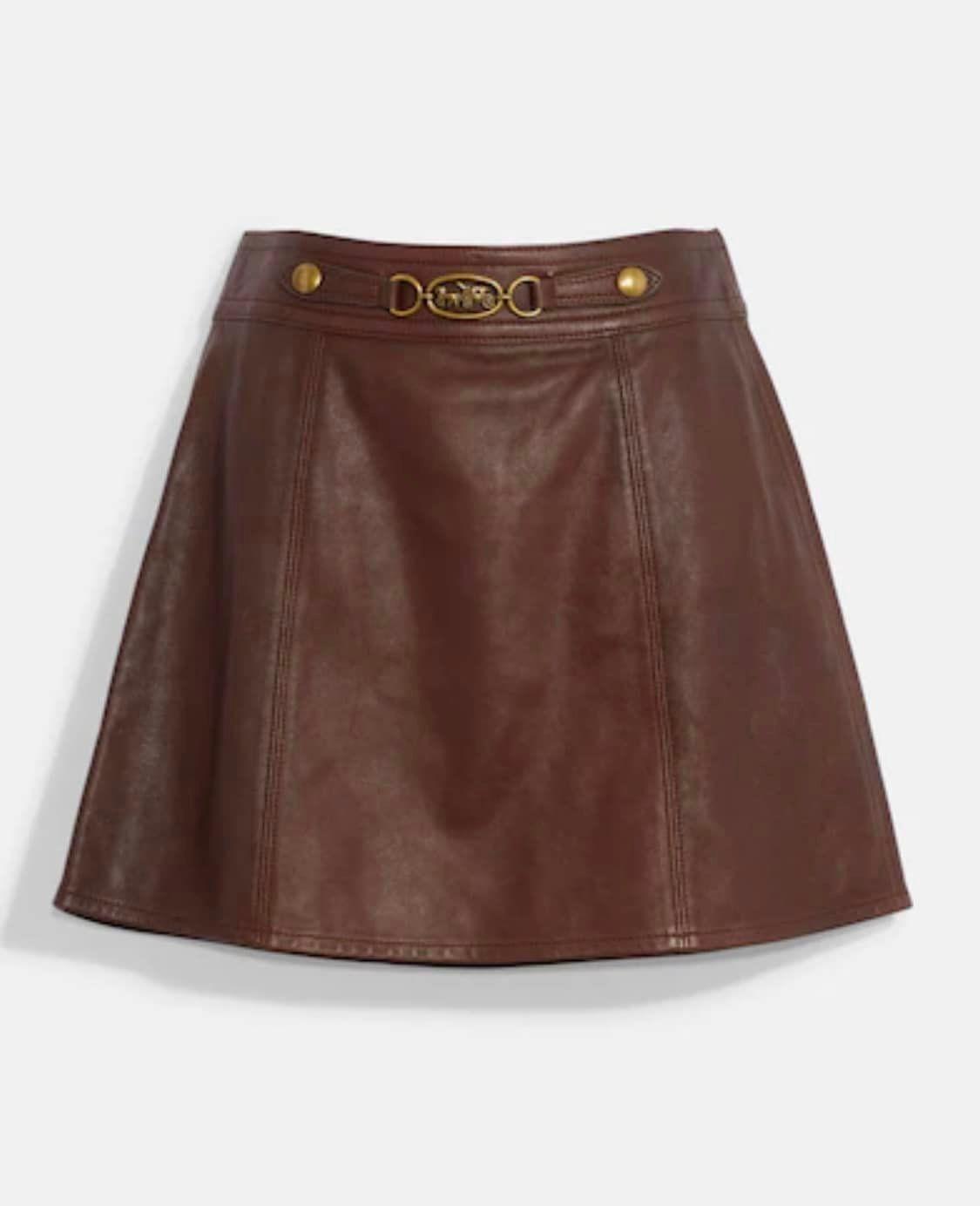 Coach Leather Mini Skirt