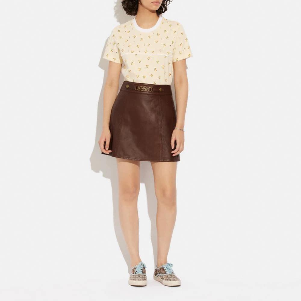 Coach Leather Mini Skirt