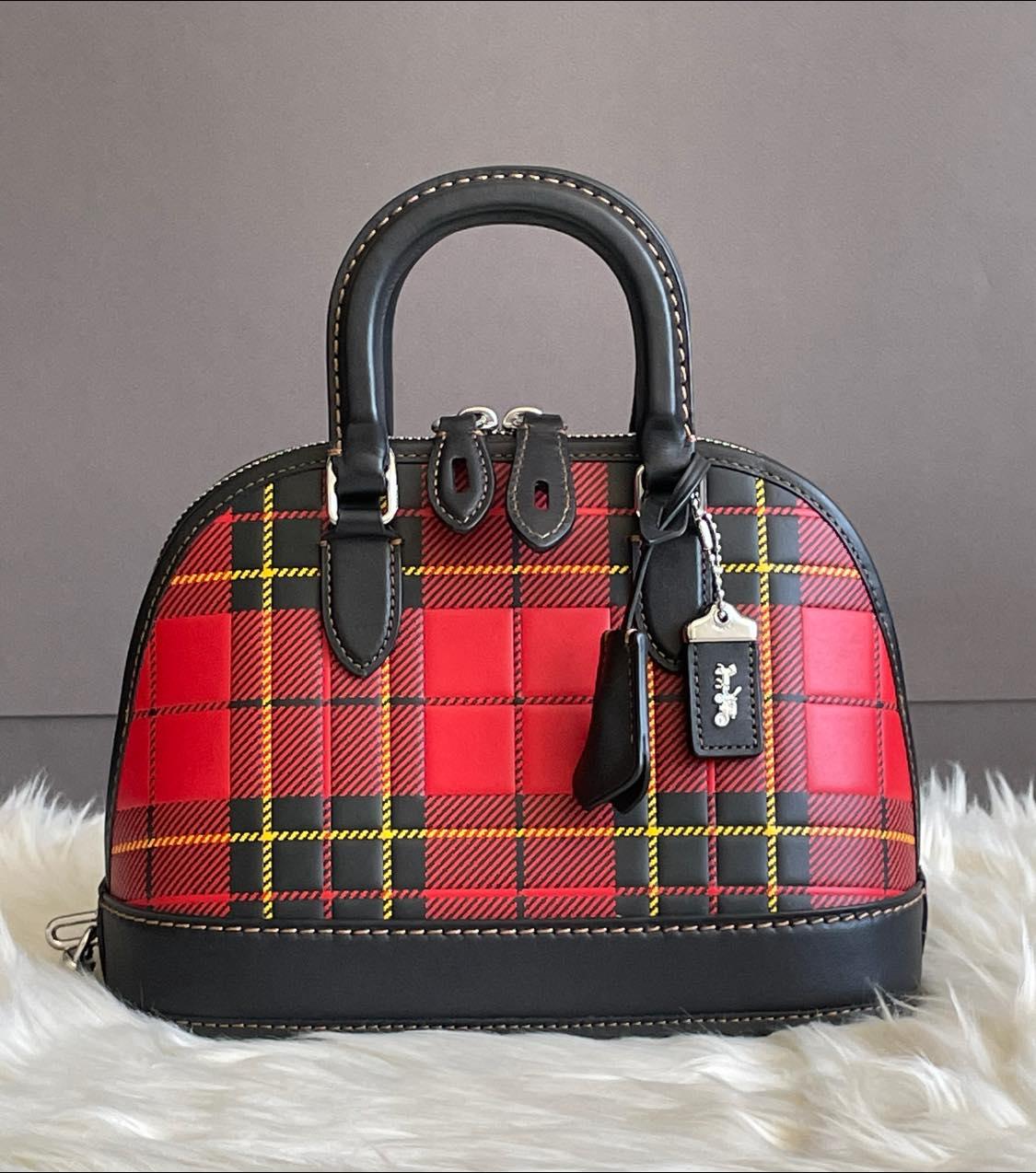 Coach Revel Bag 24 with Plaid Print