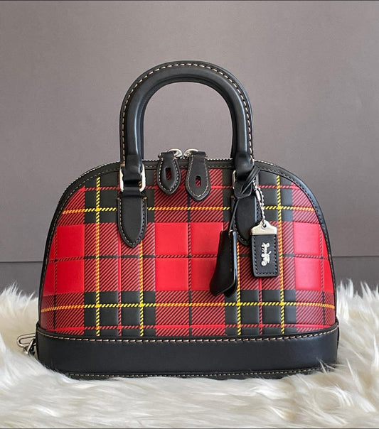 Coach Revel Bag 24 with Plaid Print