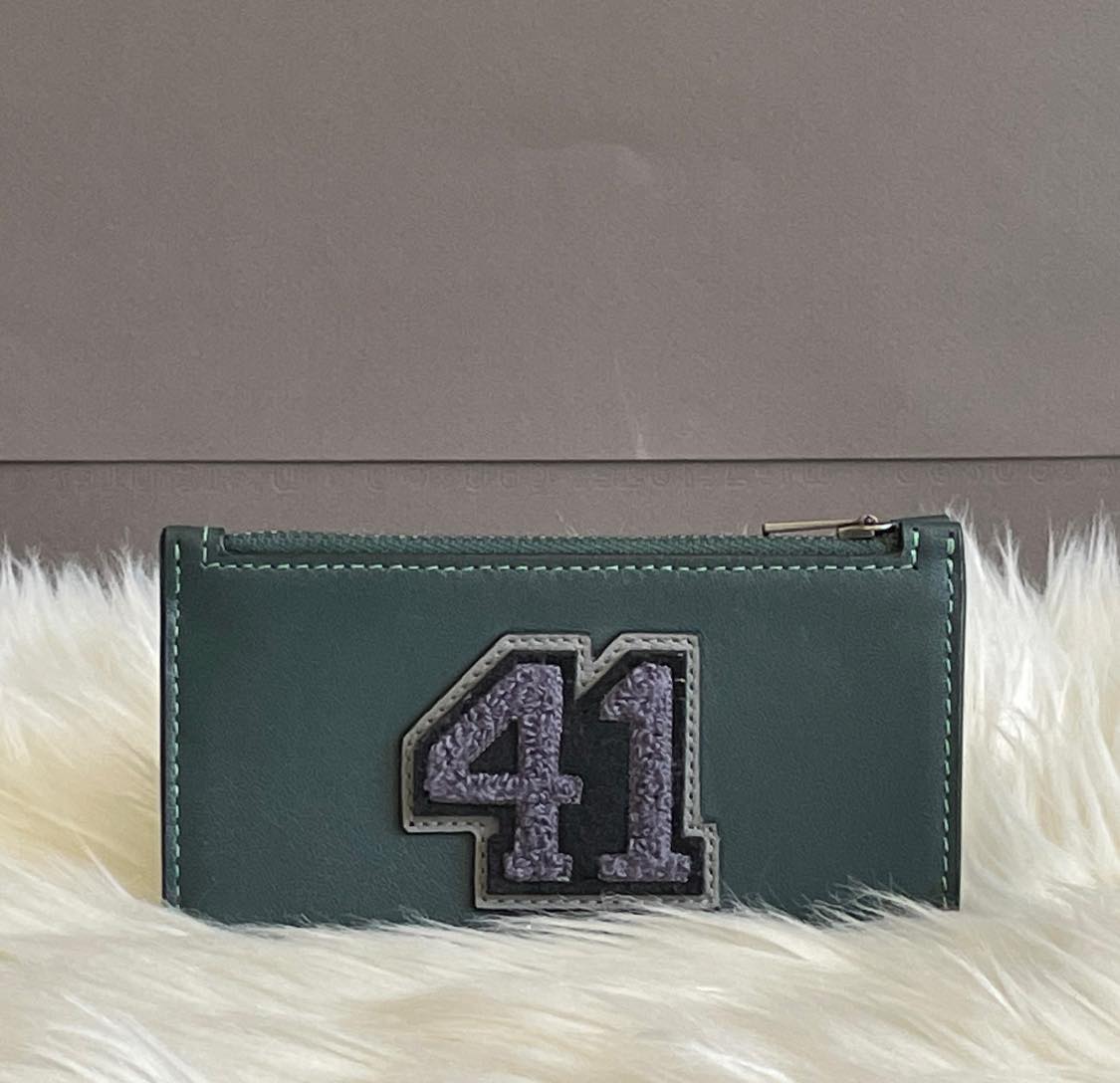 Coach Zip Card Case with Varsity Patch