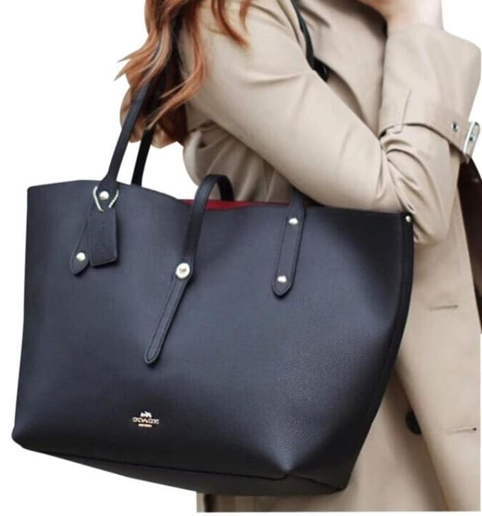 Coach market tote black sale