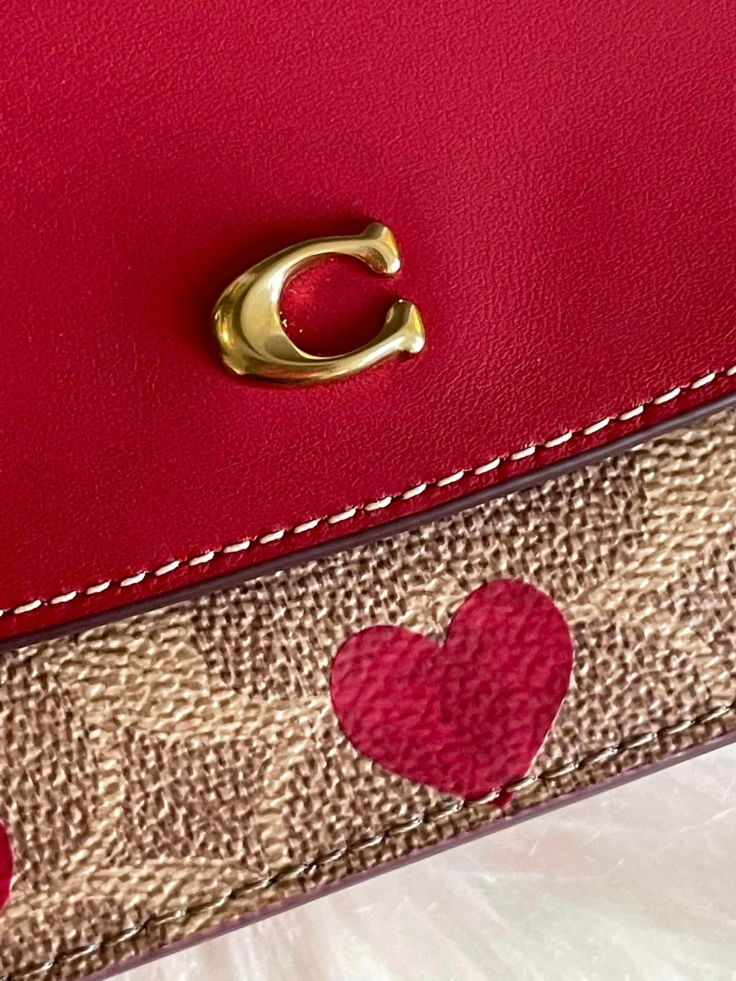 COACH Coated Canvas Signature With Heart Print Hayden Crossbody in