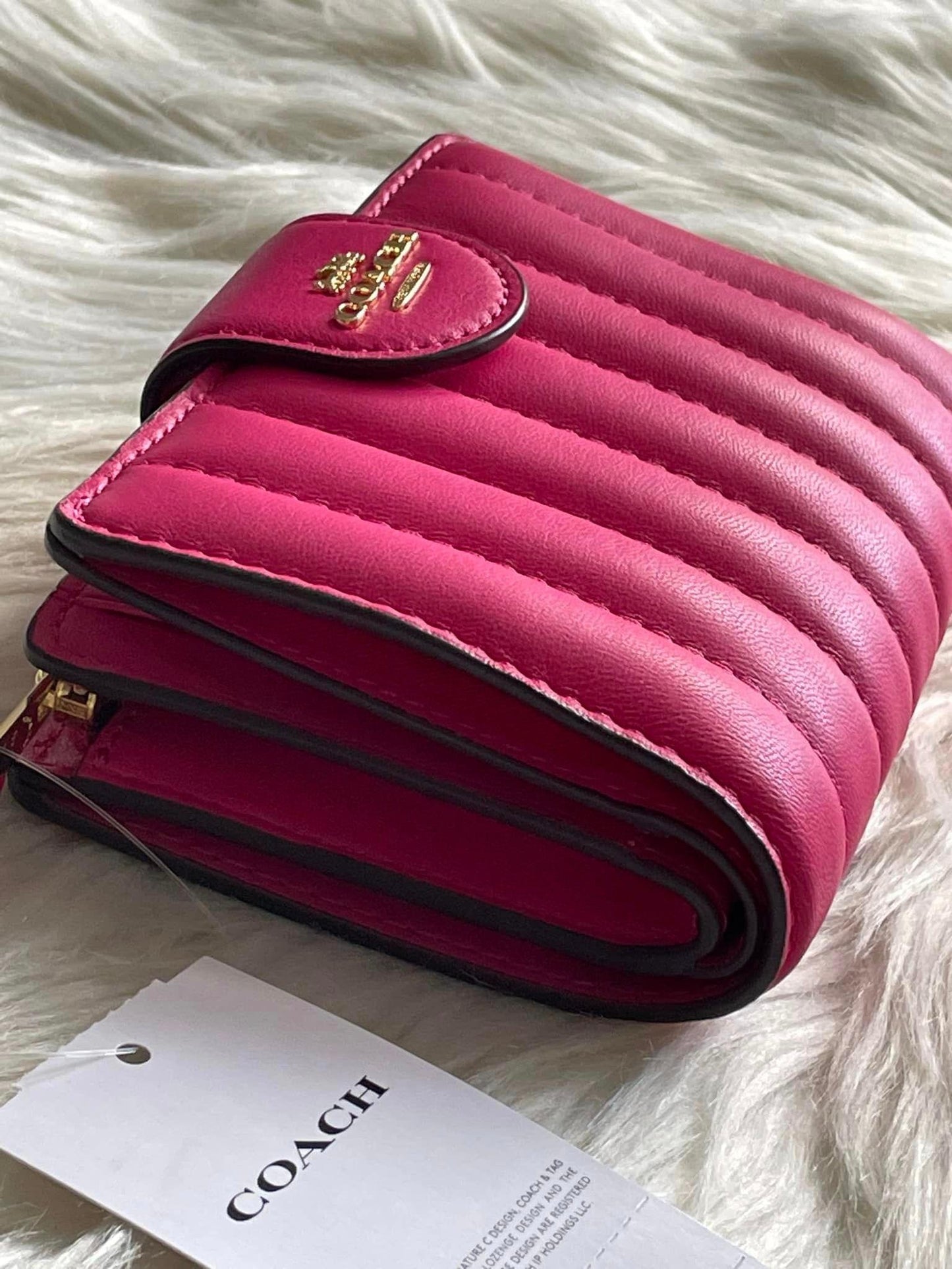 Coach Medium Corner Zip Wallet with Quilting