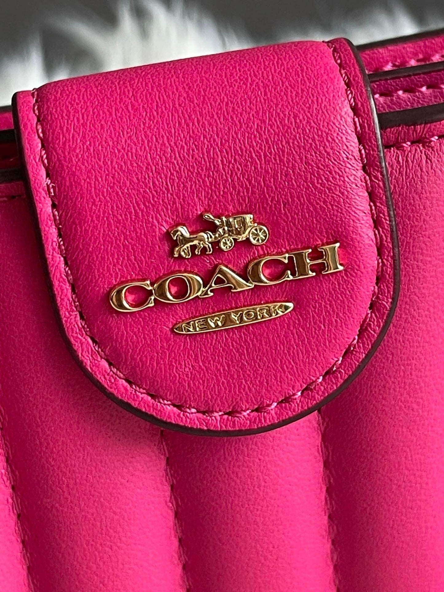 Coach Medium Corner Zip Wallet with Quilting