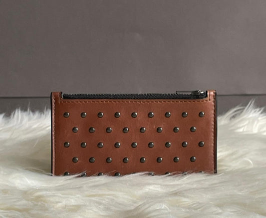 Coach Zip Card Case with Rivets