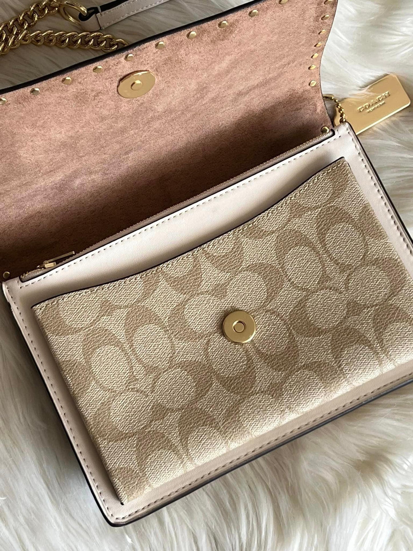 Coach Klare Crossbody in Signature Canvas with Rivets