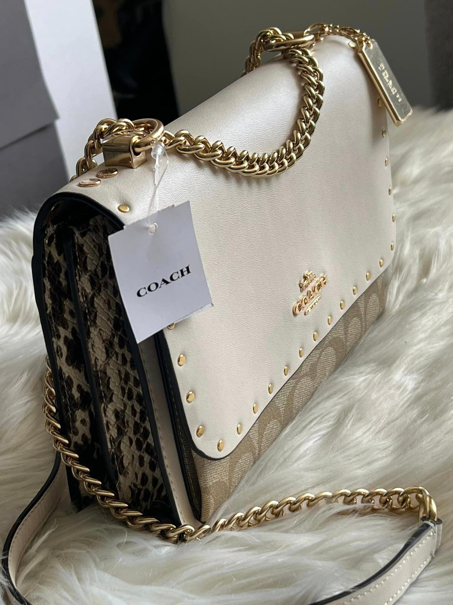 Coach Klare Crossbody in Signature Canvas with Rivets
