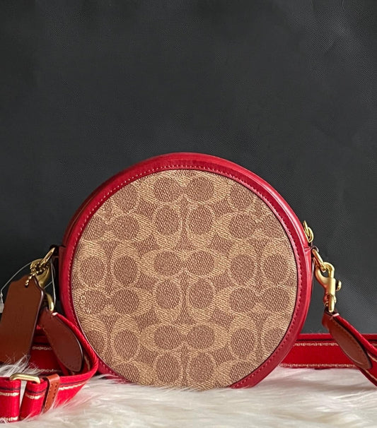 Coach Kia Circle Bag in Signature Canvas