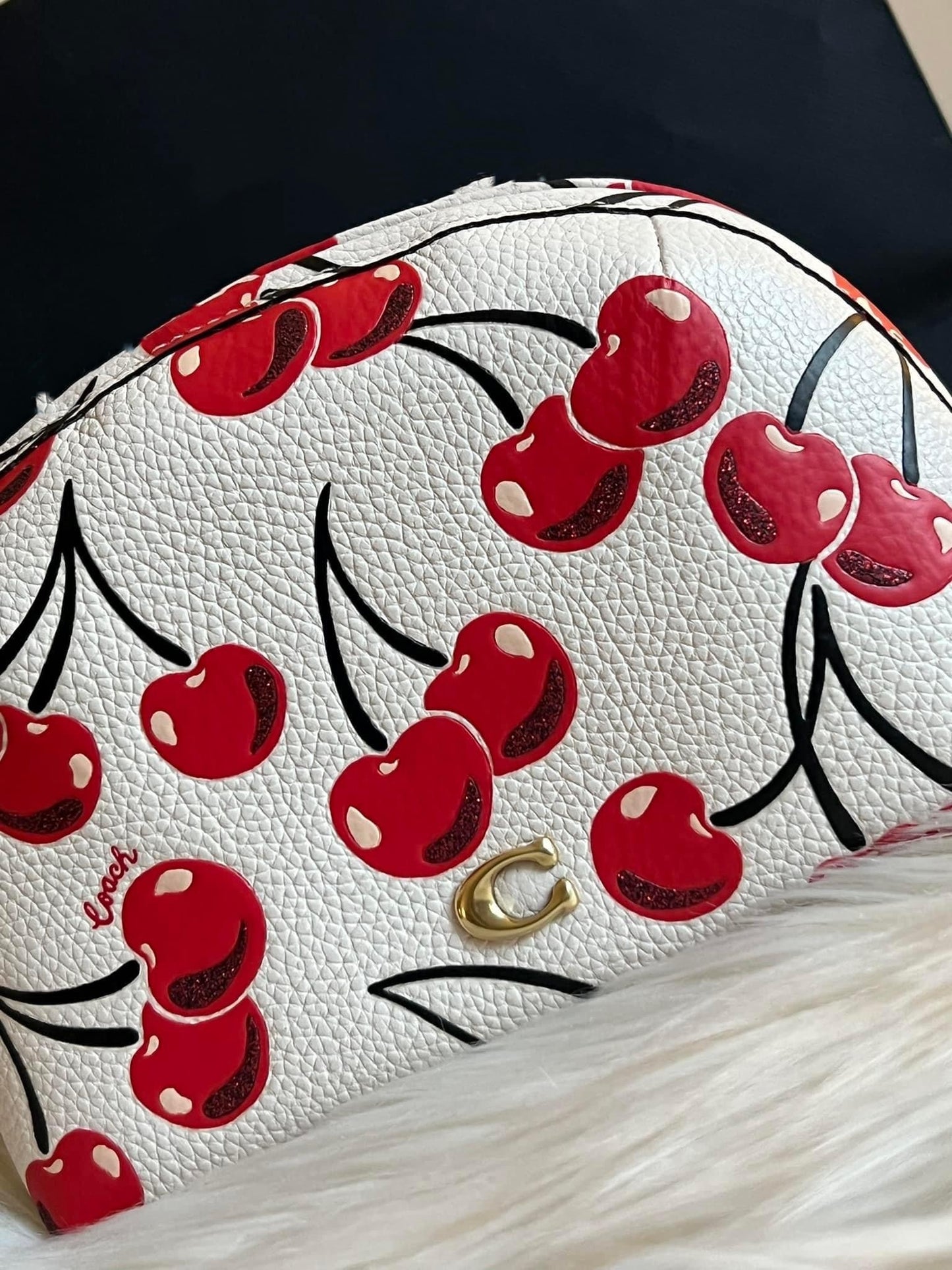 Coach Julienne Cosmetic Case 17 With Cherry Print