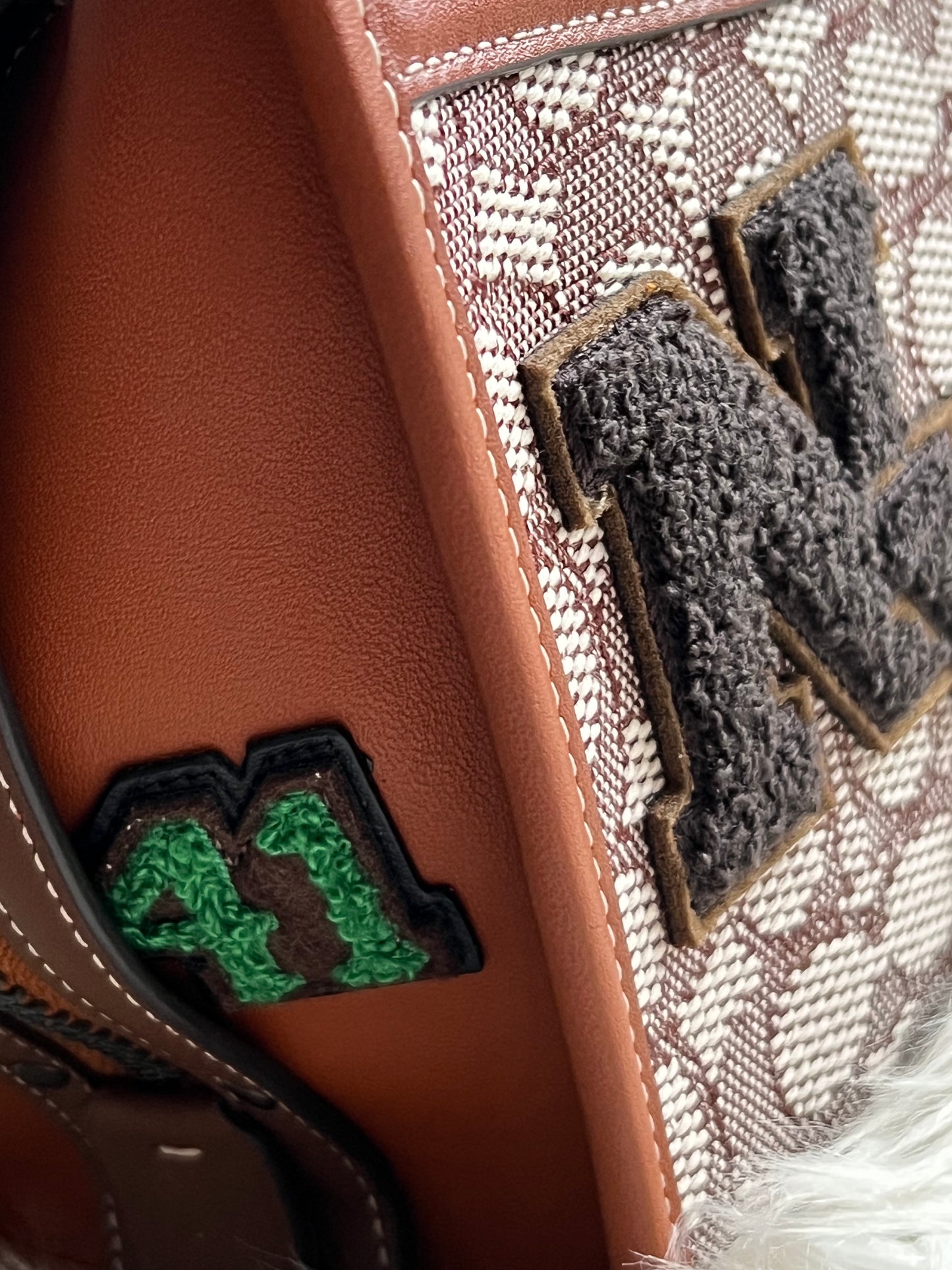 Coach Rogue 20 In Signature Textile Jacquard with Varsity Patches