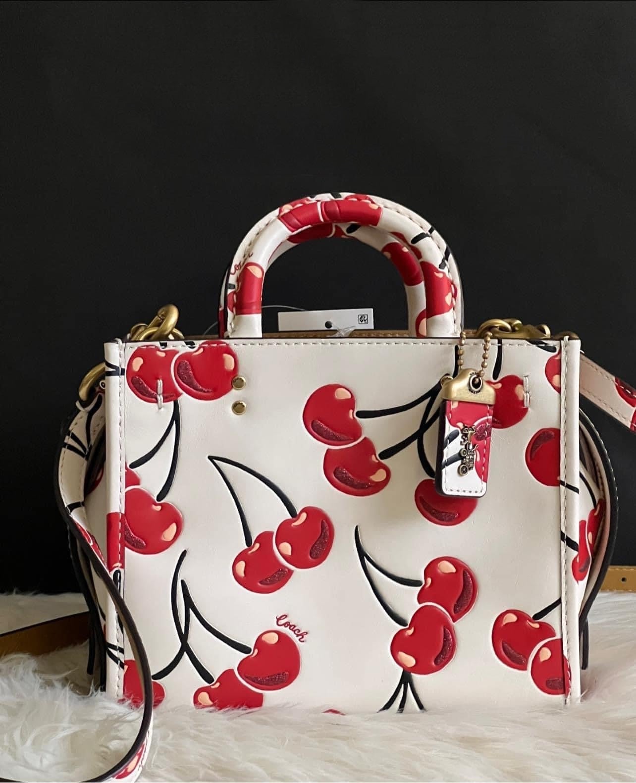 Coach 1941 Rogue 25 in Black with Cherries Cherry Bag - Shoulder