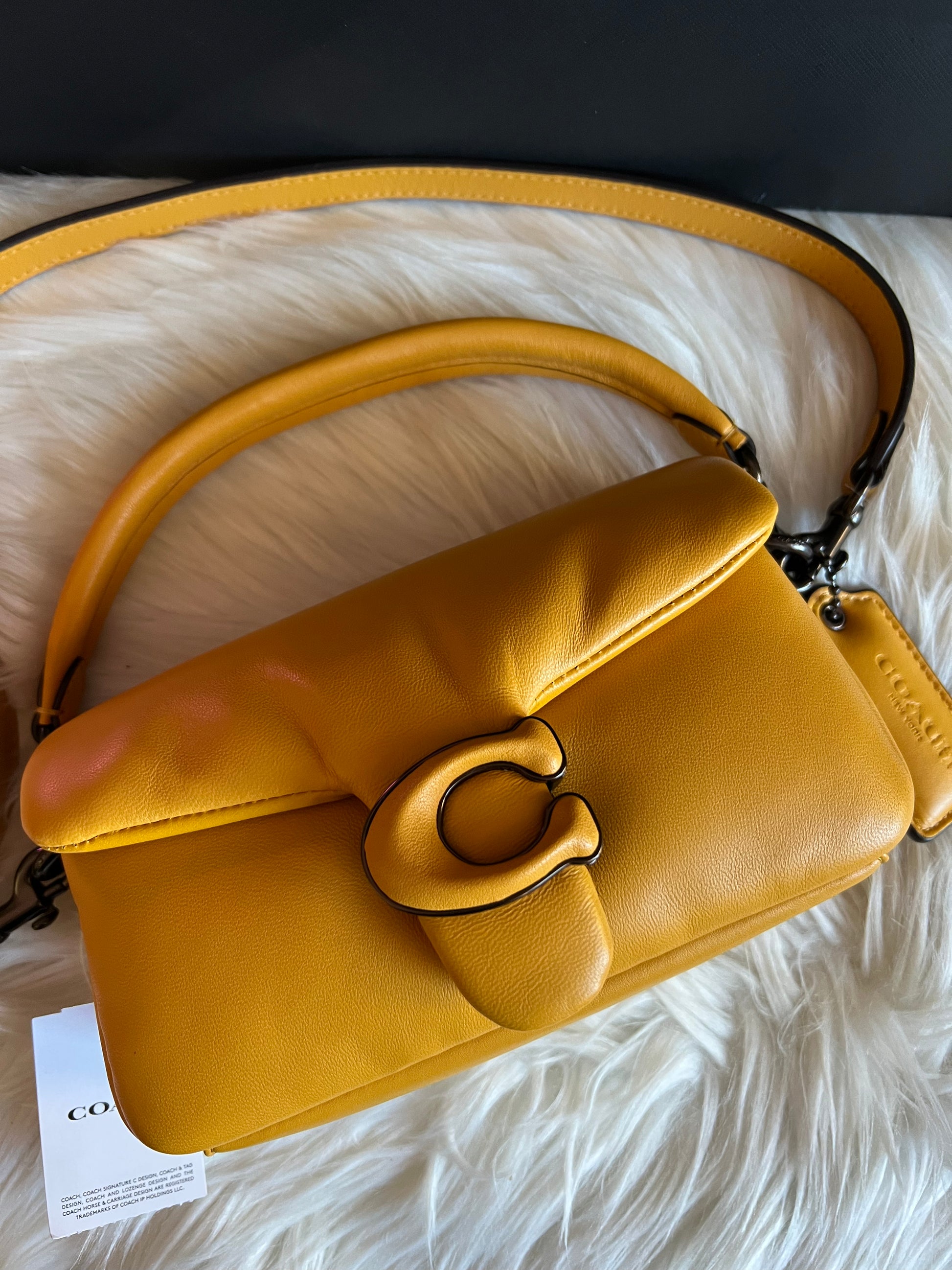 COACH Pillow Tabby Shoulder Bag 18 in Yellow