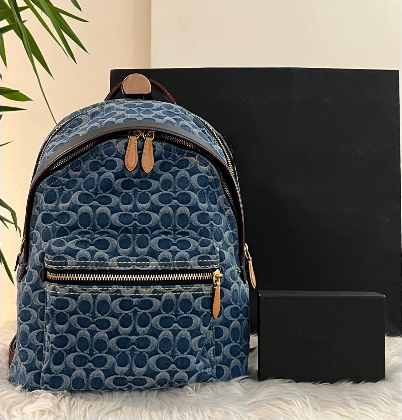 coach academy backpack denim Coach Charter Backpack In Signature Denim – Club de Mode
