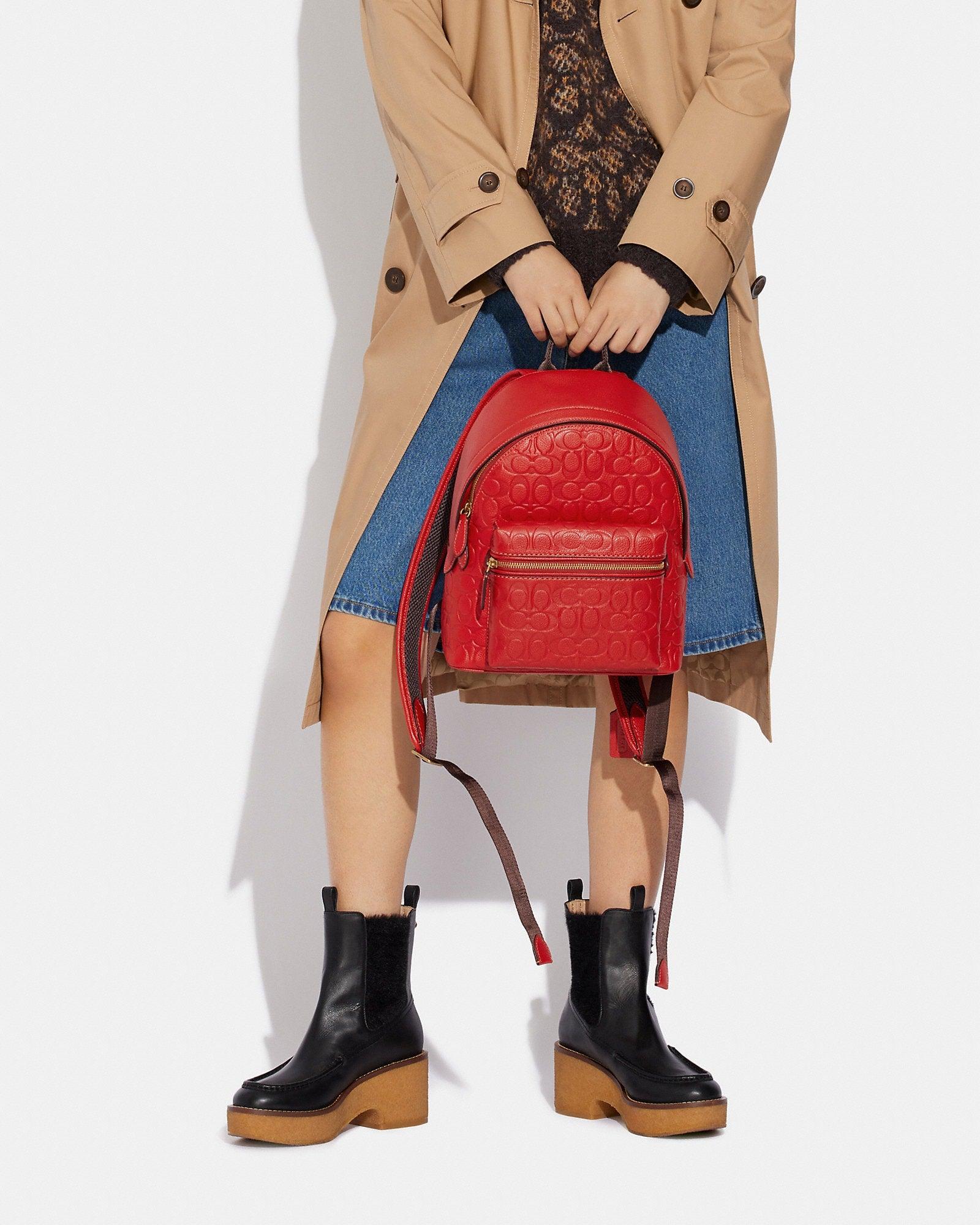 coach campus backpack red Coach Charter Backpack 24 In Signature Leather – Club de Mode