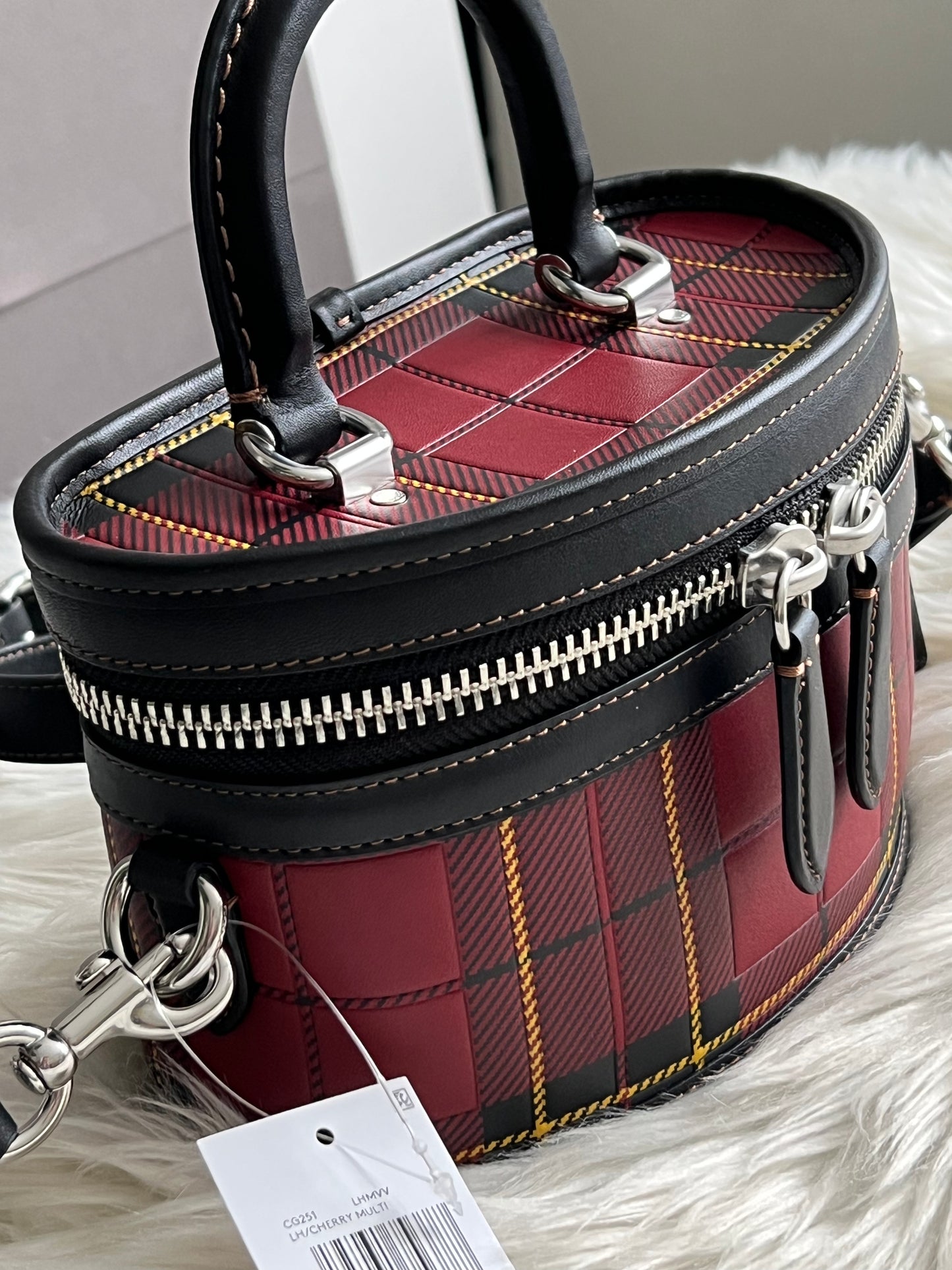 Coach Trail Bag with Plaid Print