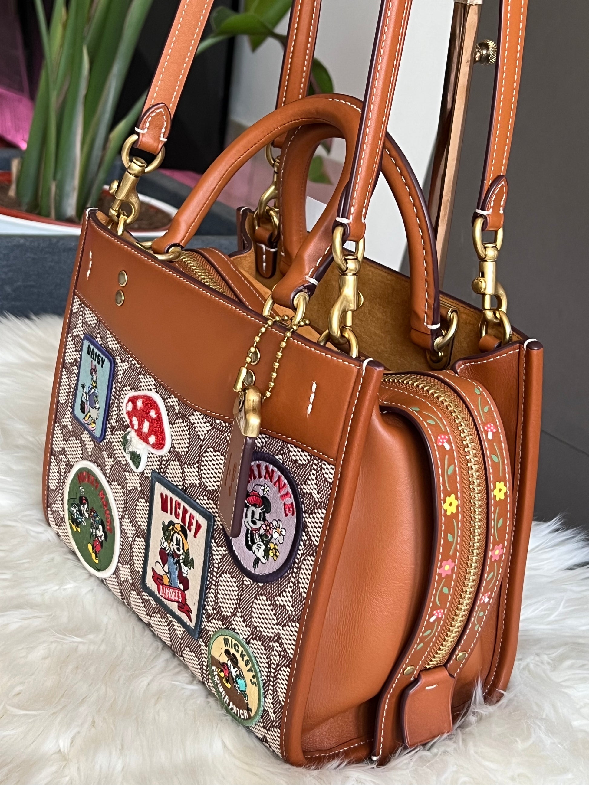 Coach x Disney Rogue 25 Cocoa/Multi in Canvas/Leather with Gold