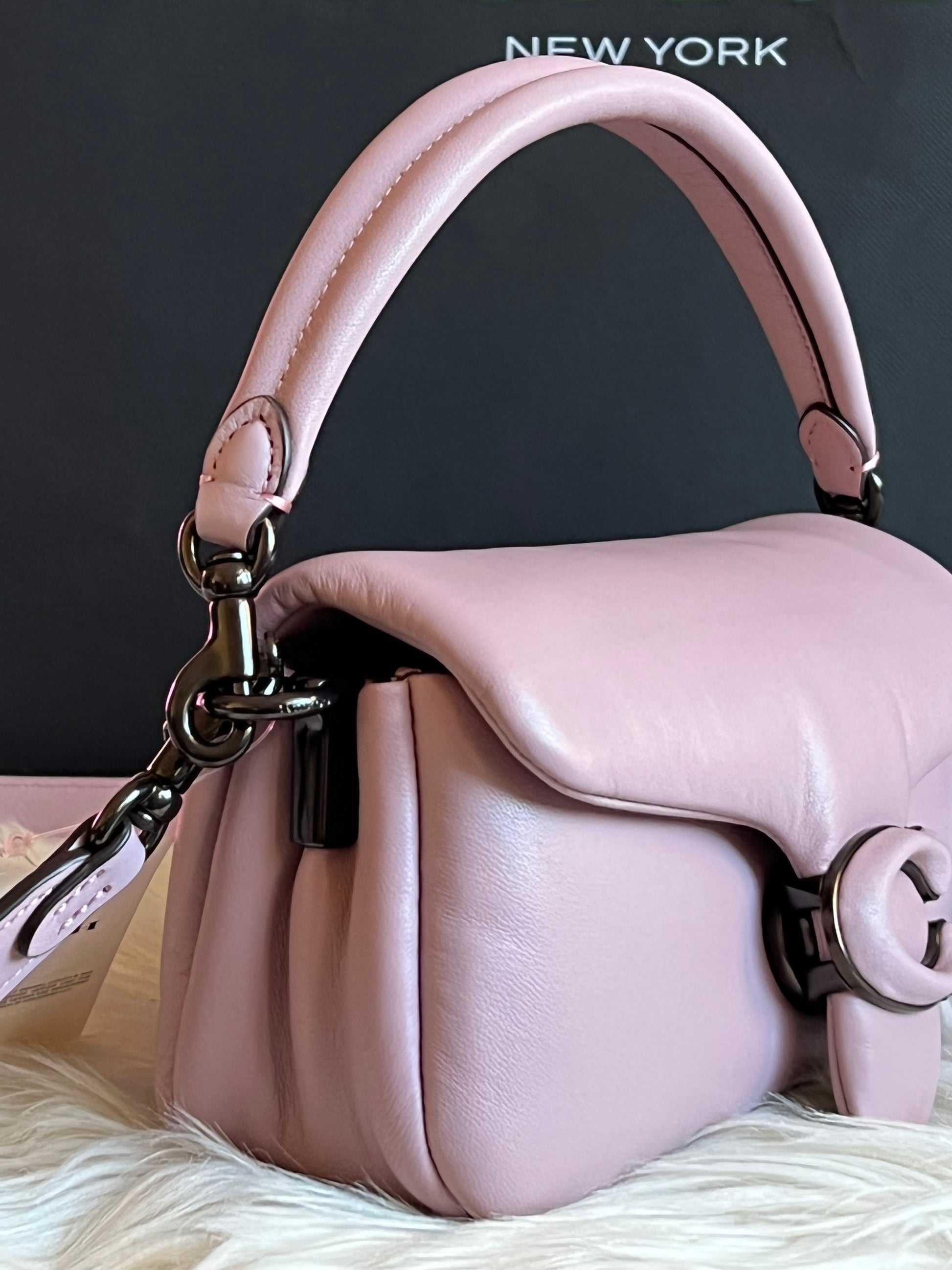 Pink soft pillow tabby 18 crossbody handbag from Coach in Flower