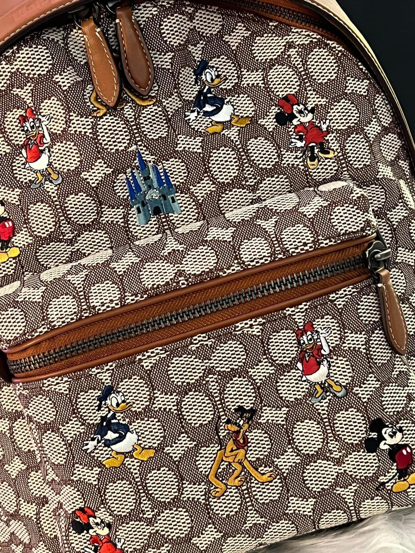 Coach X Disney Charter Backpack In Signature Textile Jacquard With Mickey Mouse And Friends Embroidery