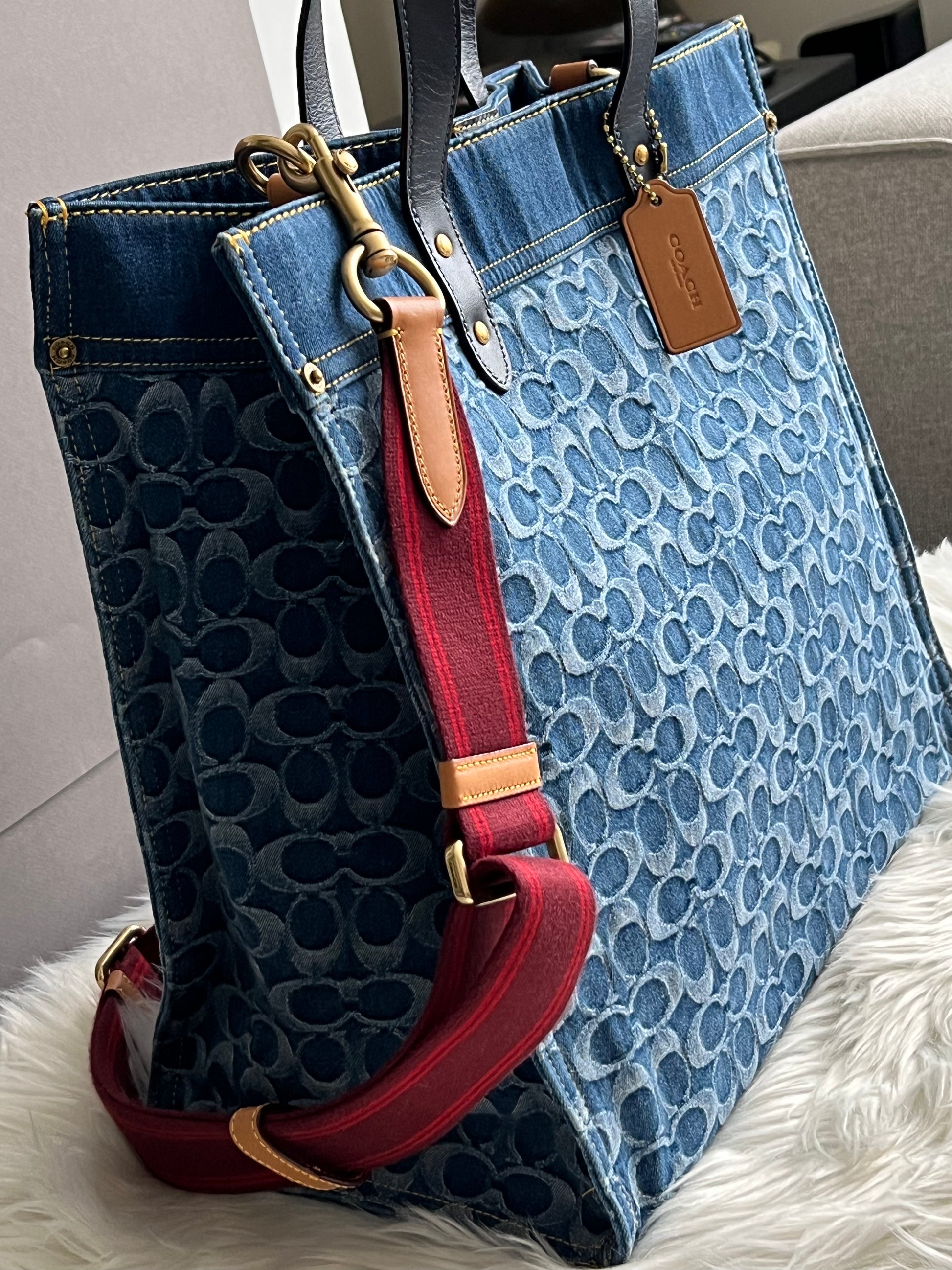 Coach Field Tote 40 in Signature Denim