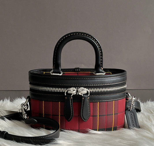 Coach Trail Bag with Plaid Print