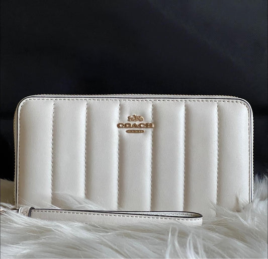 Coach Long Zip Around Wallet with Quilting