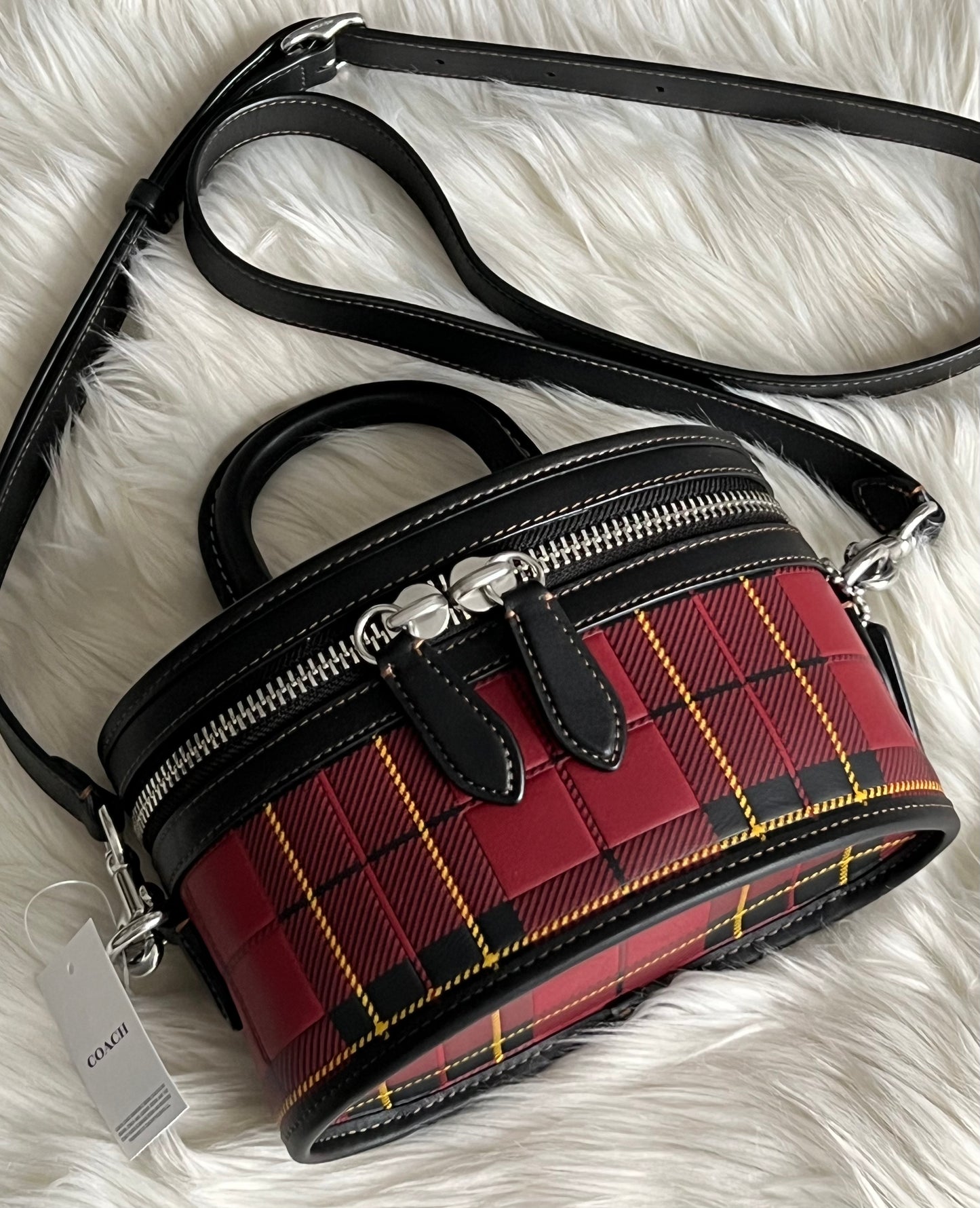 Coach Trail Bag with Plaid Print