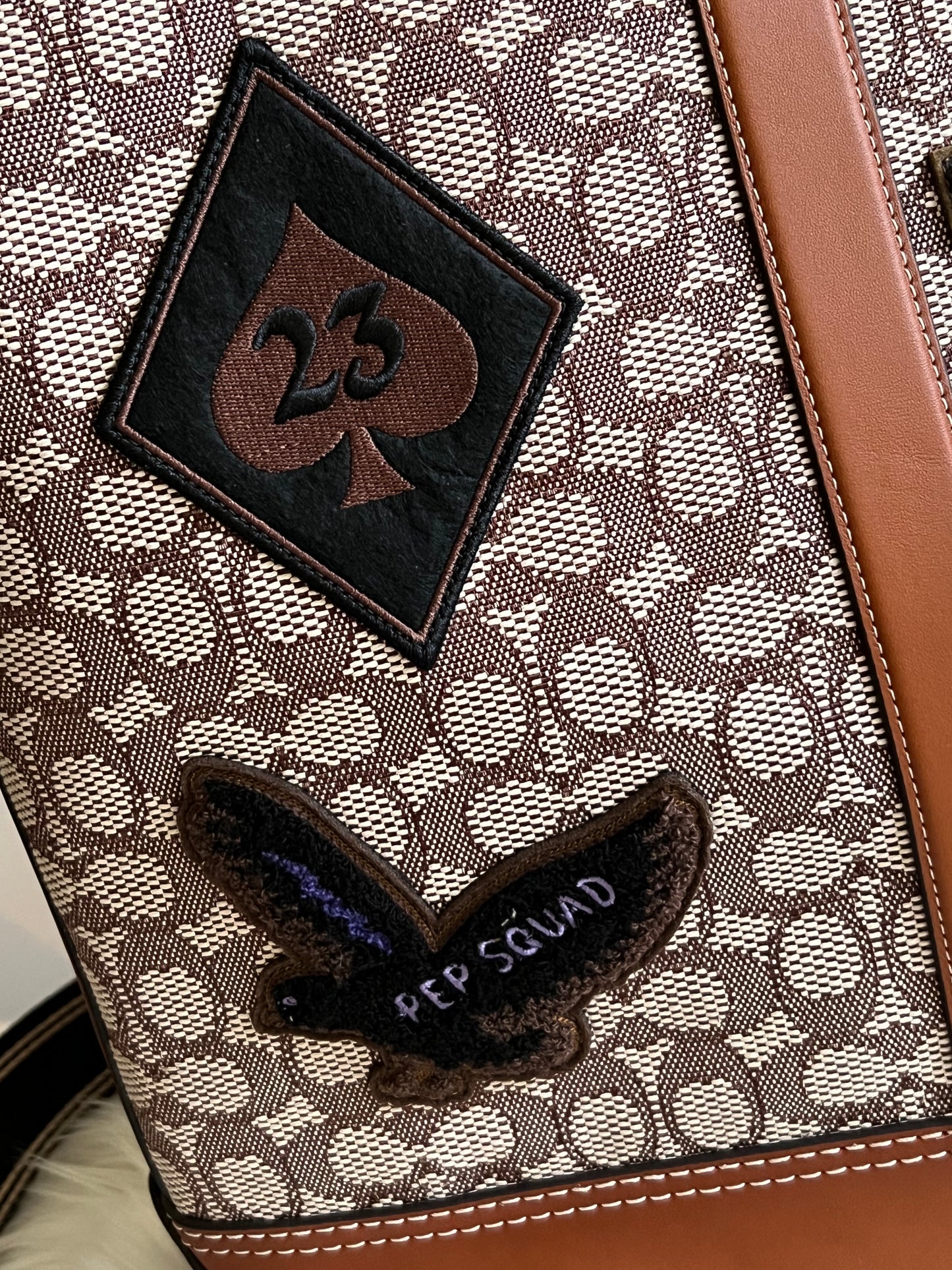 Coach Toby Turnlock Tote in Signature Textile Jacquard with Varsity Pa ...