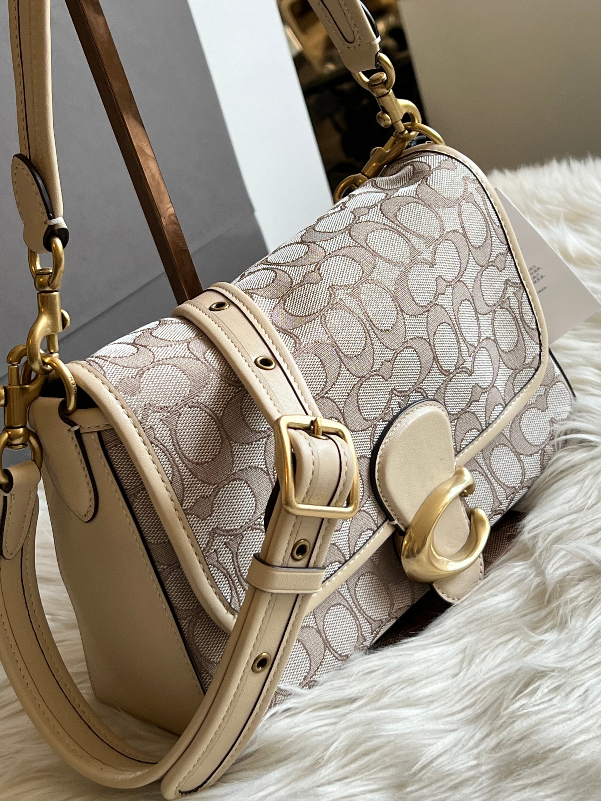 COACH®  Soft Tabby Shoulder Bag In Micro Signature Jacquard