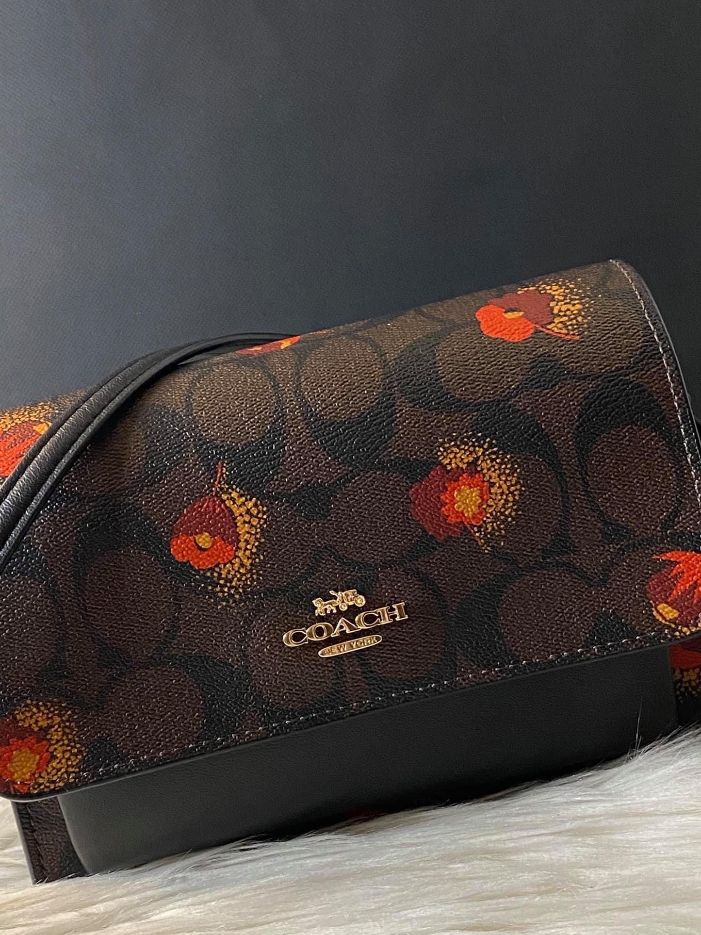 Coach Foldover Belt Bag in Signature Canvas with Pop Floral Print