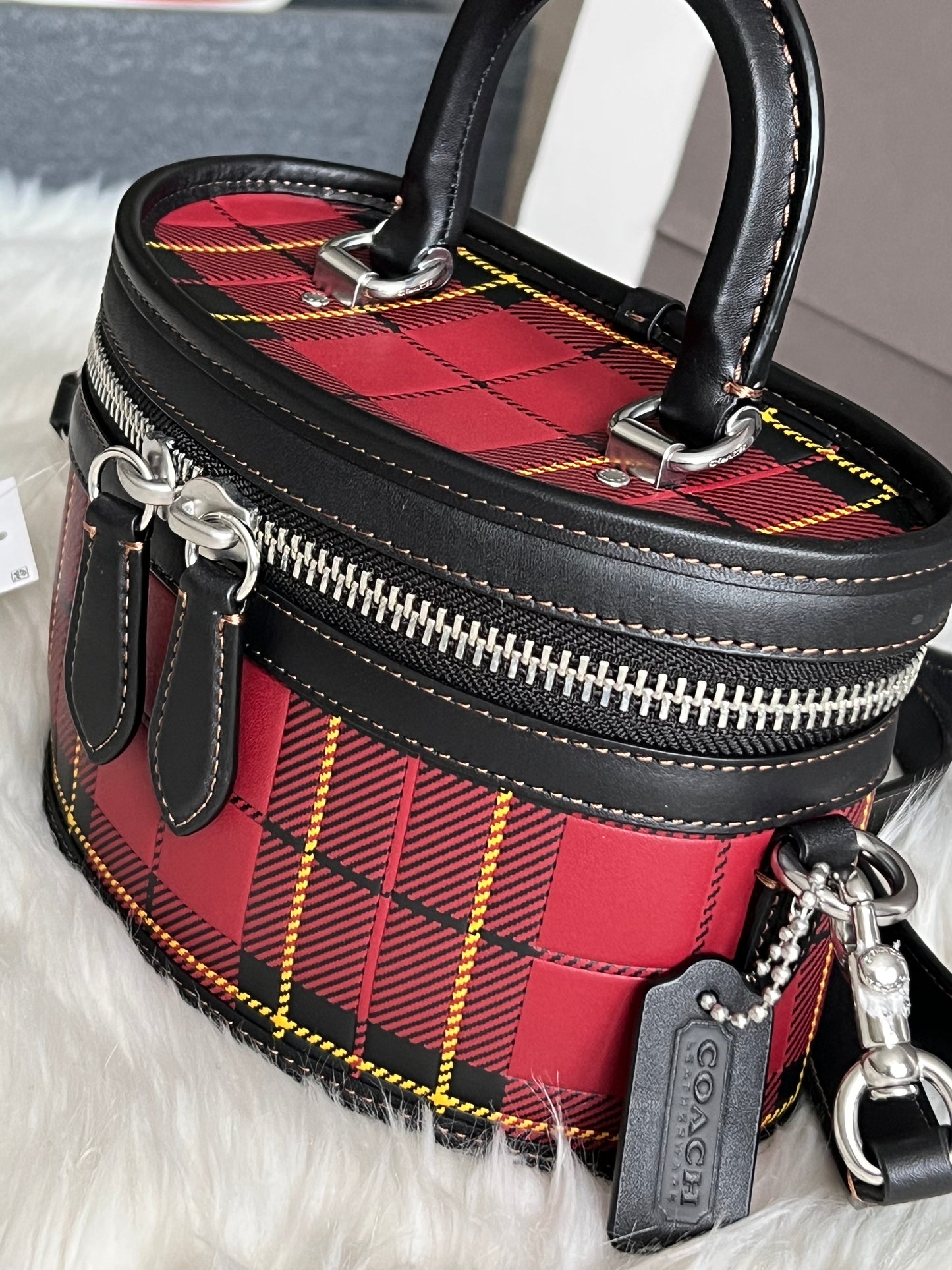 Coach Trail Bag with Plaid Print