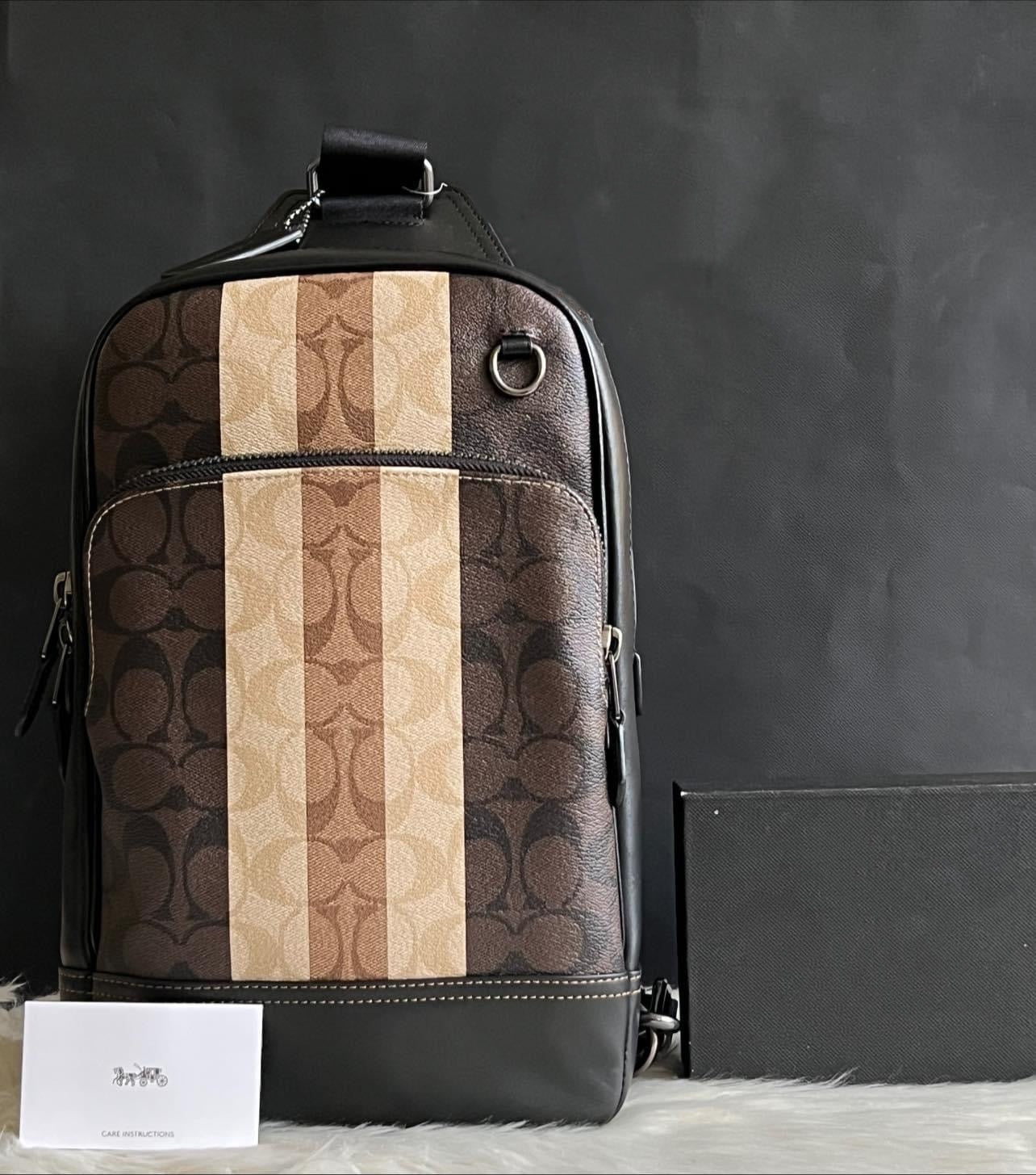 Coach Graham Pack in Blocked Signature Canvas with Varsity Stripe