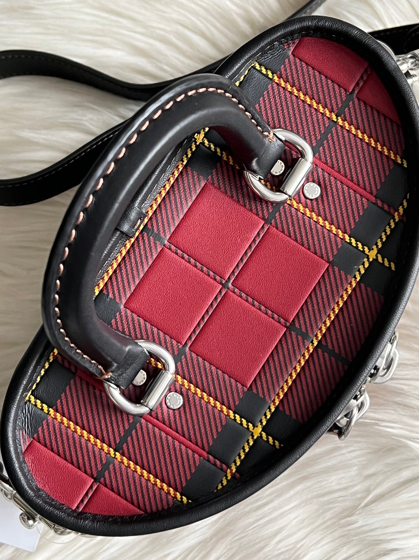 Coach Trail Bag with Plaid Print