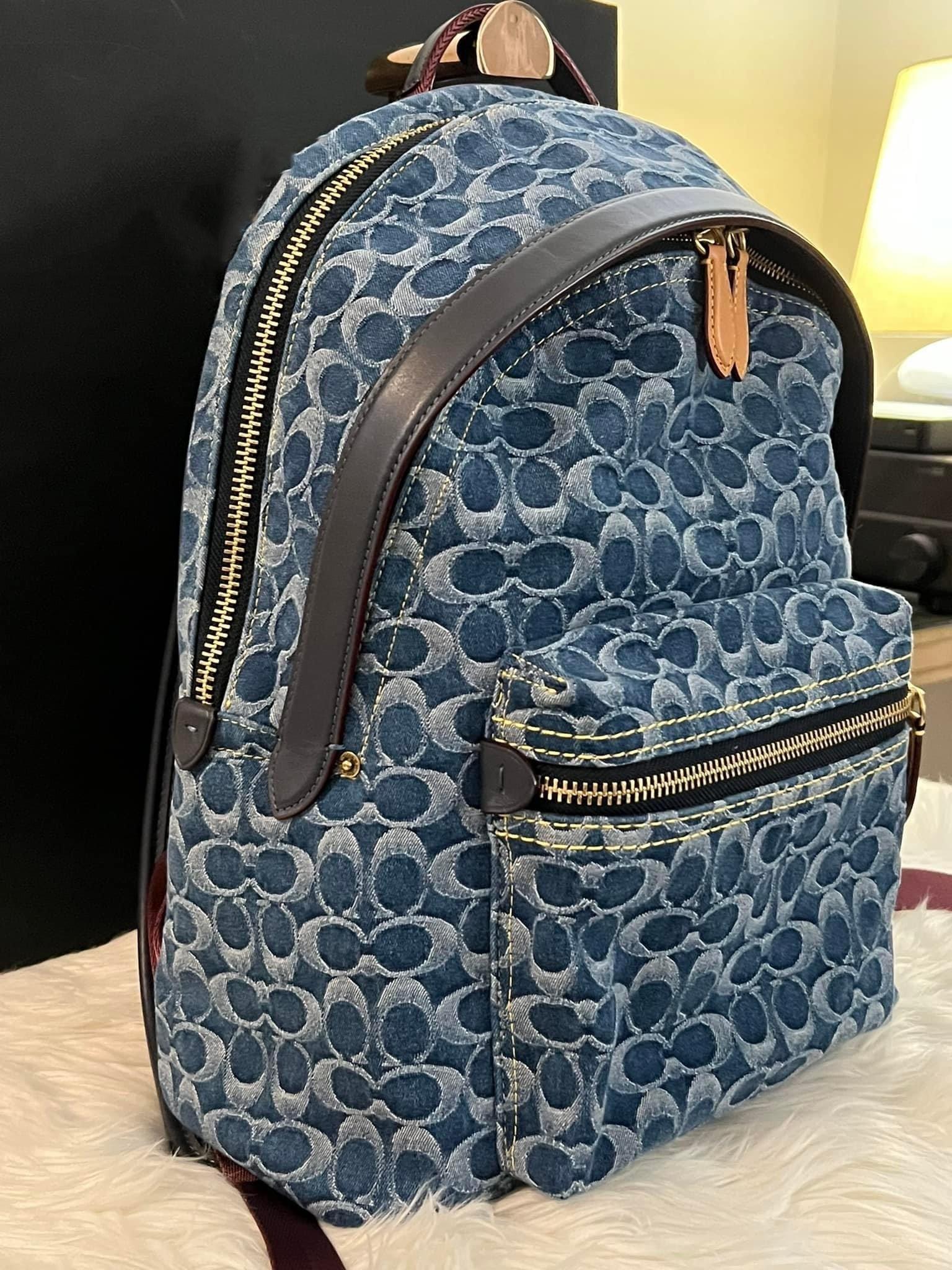 coach backpack denim Coach Charter Backpack In Signature Denim – Club de Mode