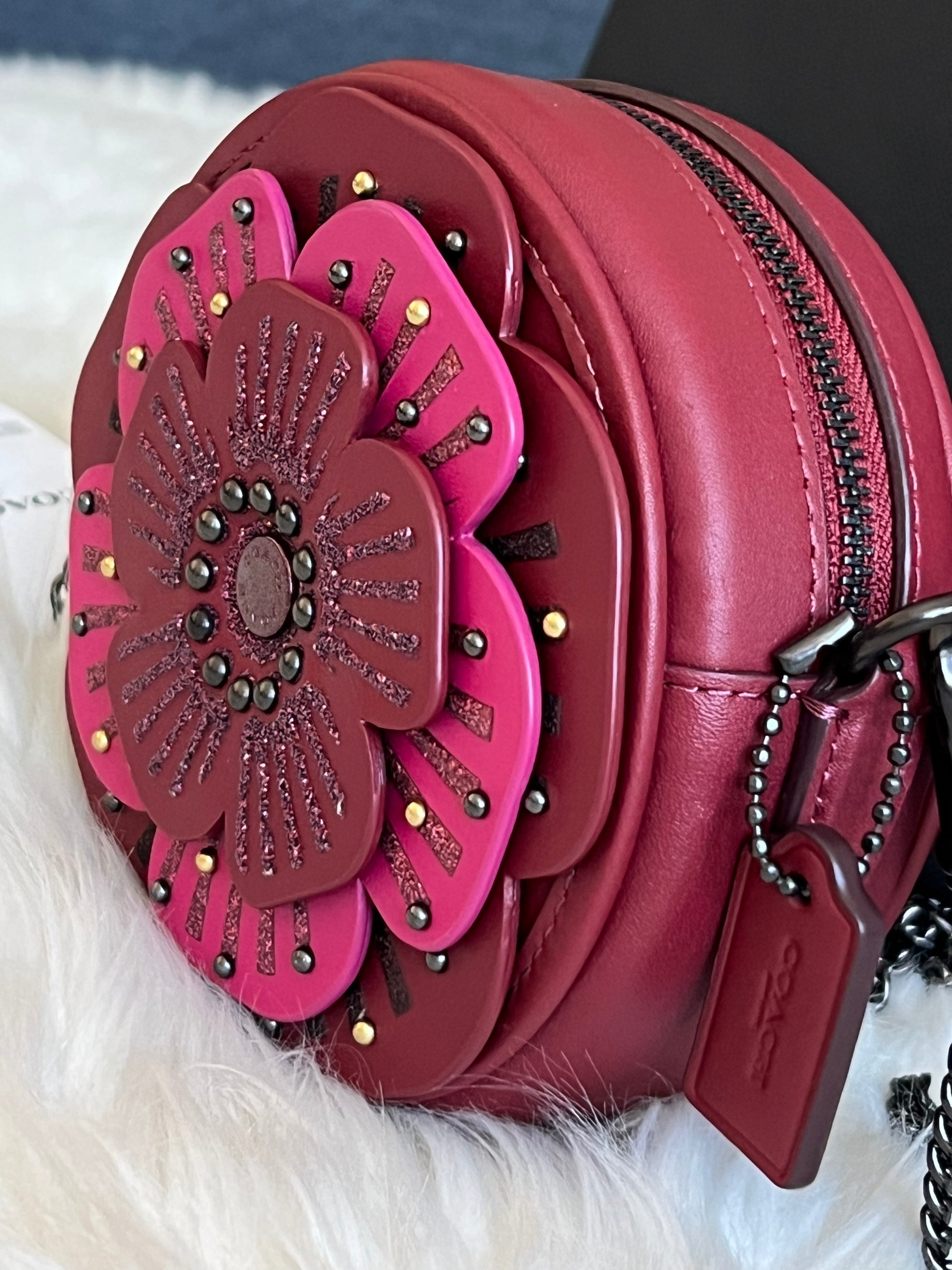 Coach pink sling bag sales