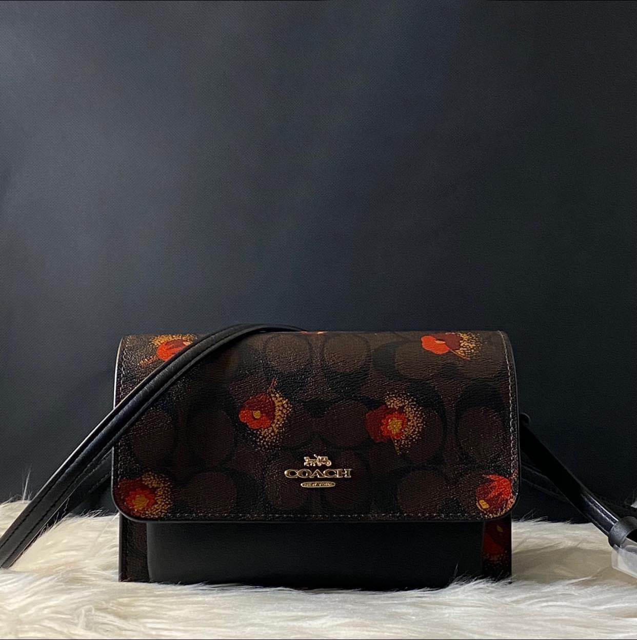 Coach Foldover Belt Bag in Signature Canvas with Pop Floral Print