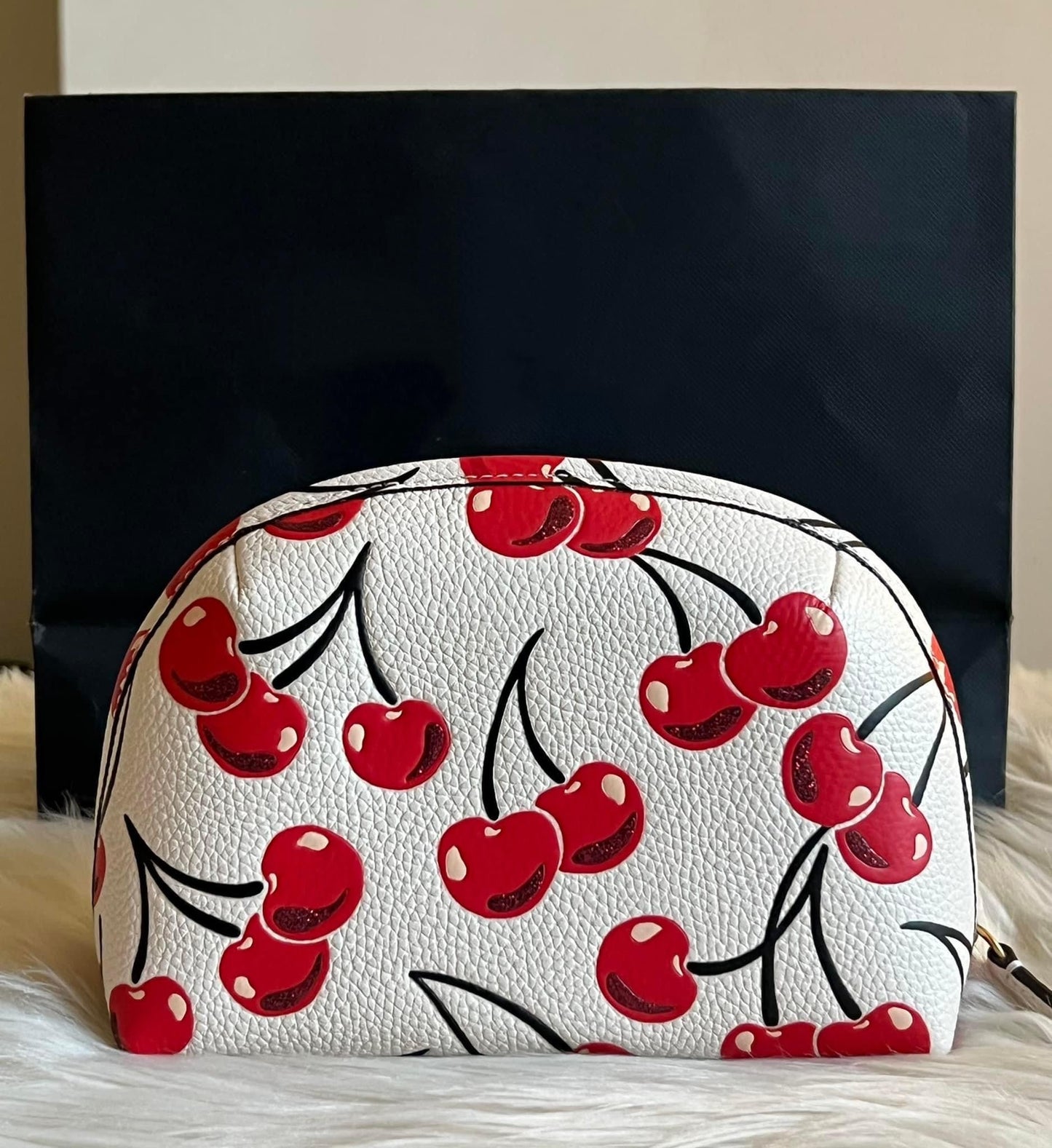 Coach Julienne Cosmetic Case 17 With Cherry Print